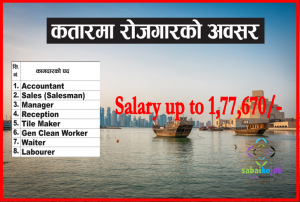 Read more about the article Vacancy at Qatar Salary up to 1,77,670/-
