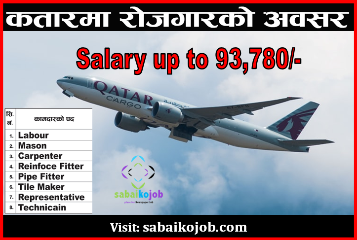 Job Vacancy at Qatar Salary up to 93,780/-