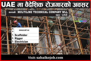 Read more about the article Job For Scaffolder, Rigger & Electrician at UAE