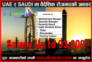 Read more about the article Job in UAE & Saudi at Various Position | Salary up to 93,600/-