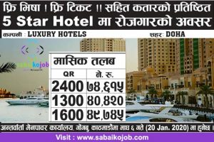 Read more about the article Job at Qatar | Luxury  Hotels | Free Visa !! Free Tickets