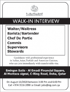 job in hospitality qatar