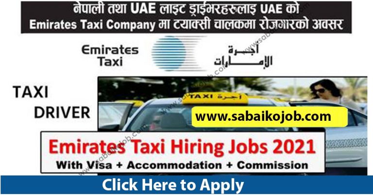 Looking For Career In Foreign Get Job In Uae, Emirates Taxi