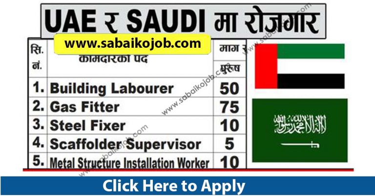 Job Alert ! Vacancy Announcement From Saudi & Uae
