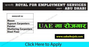 Read more about the article Demand for foreign employment in UAE, ROYAL FOR EMPLOYMENT SERVICES