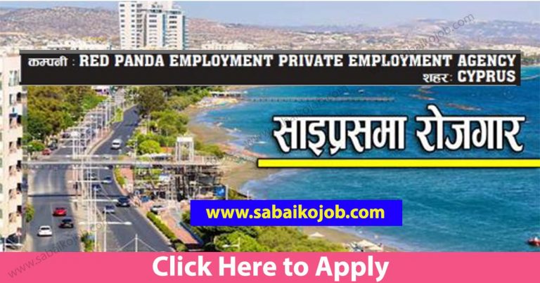 Vacancy at RED PANDA EMPLOYMENT PRIVATE EMPLOYMENT AGENCY CYPRUS