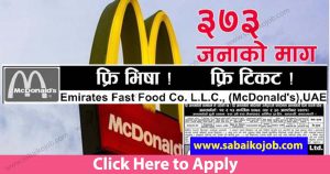 Read more about the article Career Opportunity in Emirates Fast Food Co. L L C, UAE