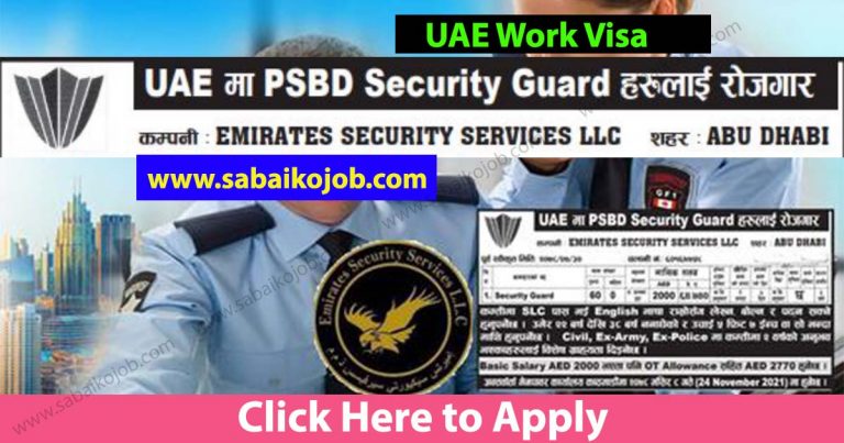 Vacancy announcement at EMIRATES SECURITY SERVICES LLC ABU DHABI