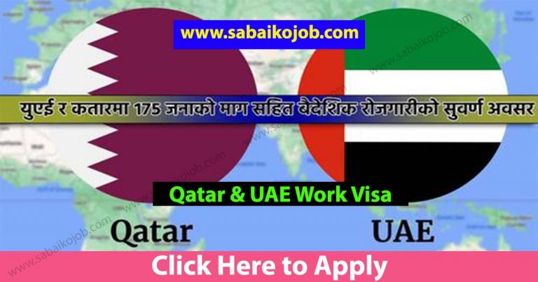 Vacancy Announcement For 175 Candidates To Work In Qatar & Uae