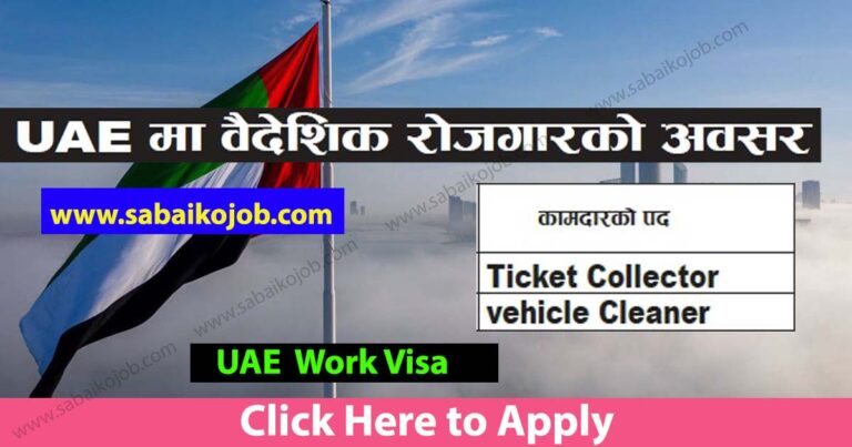 Ticket Collector and Vehicle Cleaner needed in Dubai
