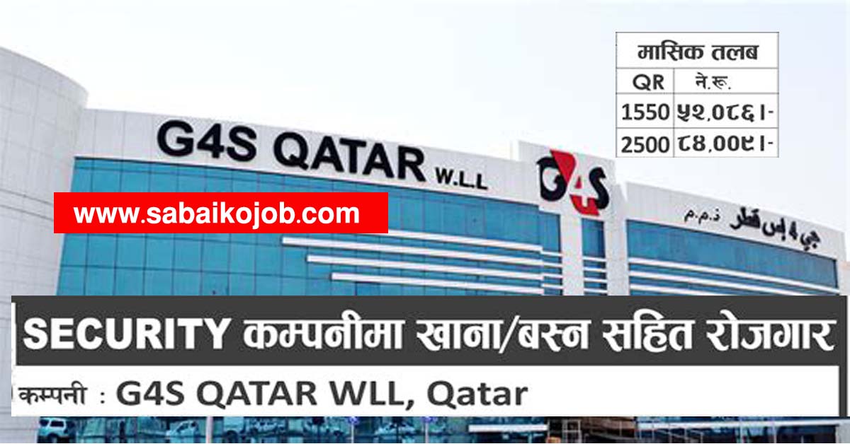 Read more about the article G4S QATAR WLL Qatar is Hiring