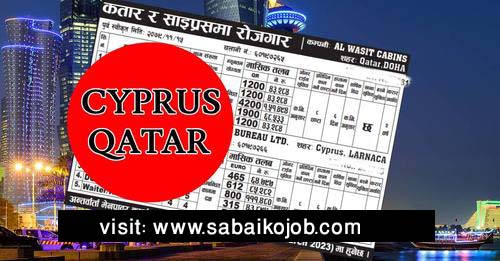 JOBS IN QATAR/CYPRUS, SALARY 1,51,494/-
